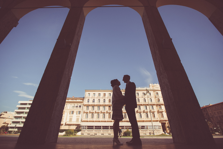 silhouette sposi davanti al principe di piemonte