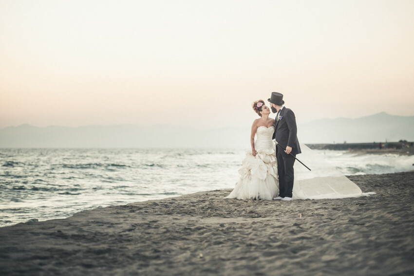 Chiara e Fabio - Matrimonio sulla spiaggia in stile Harley Davidson 88